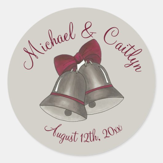 Silver Wedding Bells Verloving Save the Date Ronde Sticker (Voorkant)