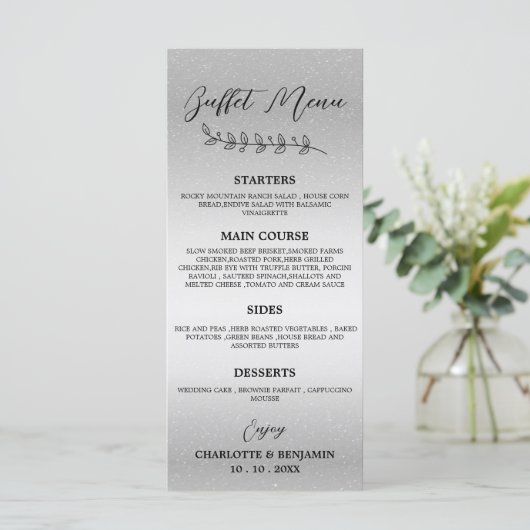 Silver Wedding Buffet Menu (Staand voorkant)