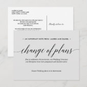 Silver Wedding Change of Planans Postponed Annuler Aankondigingskaart (Voorkant / Achterkant)