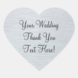 Silver Wedding Favor Bedankt Sticker