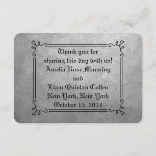 Silver Wedding Favor Labels Bedankkaart