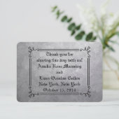 Silver Wedding Favor Labels Bedankkaart (Staand voorkant)