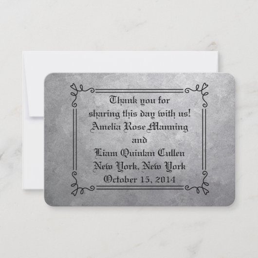 Silver Wedding Favor Labels Bedankkaart (Voorkant)