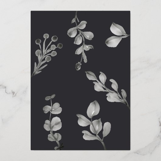 Silver Wedding Folie Uitnodiging (Achterkant)