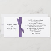 Silver Wedding Invitation met Paars Ribbon Kaart (Voorkant)