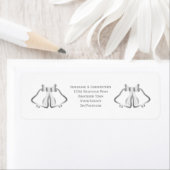 Silver Wedding Invitation Retour Adreslabel Etiket (Insitu)