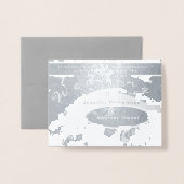 Silver Wedding Invitation w/Custom Blk&What.Photo Folie Kaarten (Voorkant met envelop)