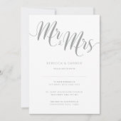 Silver Wedding Invitations Mr & Mrs. Kaart (Voorkant)