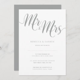 Silver Wedding Invitations Mr & Mrs. Kaart