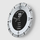 Silver Wedding Jubileum 25 jaar gepersonaliseerd Grote Klok (Hoek)