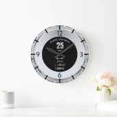 Silver Wedding Jubileum 25 jaar gepersonaliseerd Grote Klok (Huis)