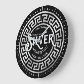 Silver Wedding Jubileum 25th Art Deco Glitter Grote Klok (Hoek)