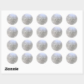 Silver Wedding Jubileum 25th Jubileum Bokeh Ronde Sticker (Vel)