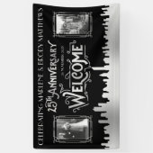 Silver Wedding Jubileum Art Deco foto's Welkom Spandoek (Verticaal)