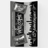 Silver Wedding Jubileum Art Deco foto's Welkom Spandoek (Verticaal)