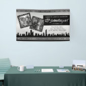 Silver Wedding Jubileum Art Deco Gatsby Foto's Spandoek (Beurs)