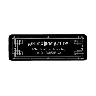 Silver Wedding Jubileum Art Deco Great Gatsby Etiket