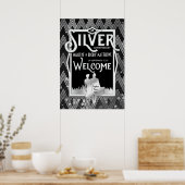 Silver Wedding Jubileum Art Deco Party Welkom Poster (Keuken)