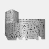 Silver Wedding Jubileum Bedankdoosjes (Uitgevouwen)
