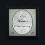 Silver Wedding Jubileum Cadeaudoosje<br><div class="desc">Kleine Silver Wedding Jubileum cadeaudoos. Thema - 25e stijlvolle elegante juwelen  dunne darm</div>