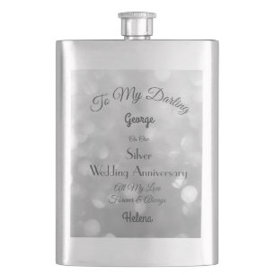 Silver Wedding Jubileum Classic Flask Flacon