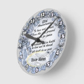 Silver Wedding Jubileum Clock Ronde Klok (Hoek)