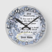 Silver Wedding Jubileum Clock Ronde Klok (Voorkant)