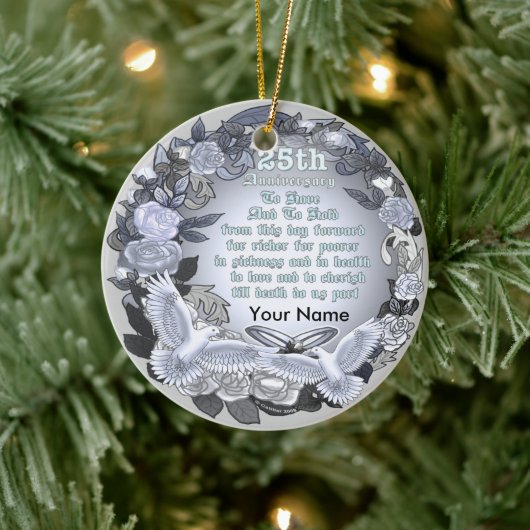 Silver Wedding Jubileum custom Ornament (Boom)