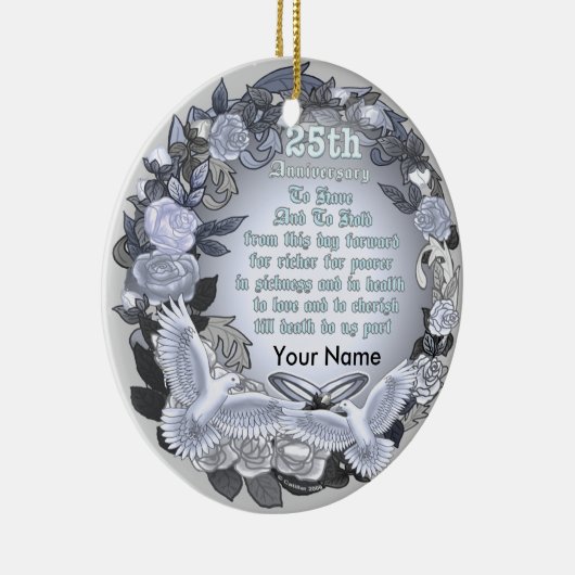 Silver Wedding Jubileum custom Ornament (Rechts)