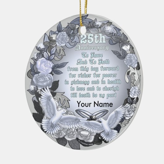 Silver Wedding Jubileum custom Ornament (Links)