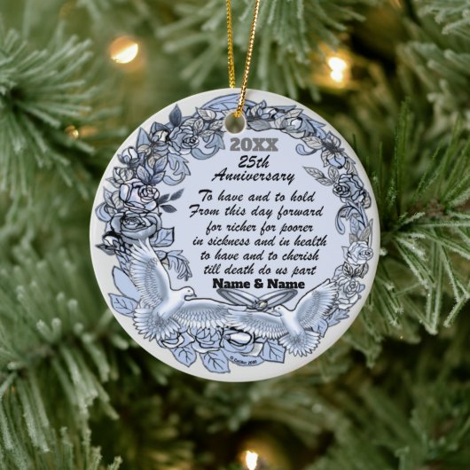 Silver Wedding Jubileum custom ornament (Boom)