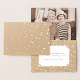 Silver Wedding Jubileum Dank je wel Folie Kaarten