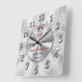 Silver Wedding Jubileum Gift Ideas, Jubileum Vierkante Klok (Hoek)
