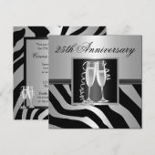 Silver Wedding Jubileum Kaart (Voorkant / Achterkant)