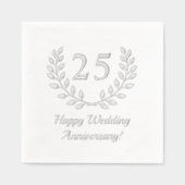 Silver Wedding Jubileum Krans Custom Nummer Folie Servetten (Voorkant)