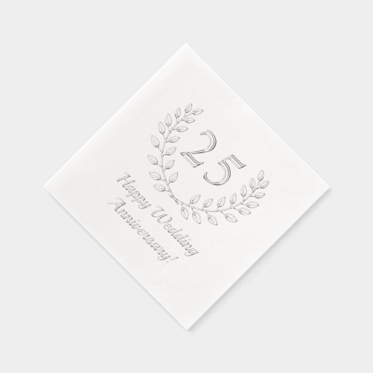 Silver Wedding Jubileum Krans Custom Nummer Folie Servetten (Rechts)