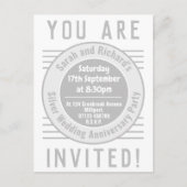 Silver Wedding Jubileum Party Uitnodiging Briefkaart (Voorkant)