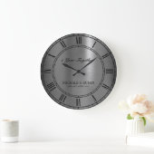 Silver Wedding Jubileum (Personaliseren) Grote Klok (Huis)