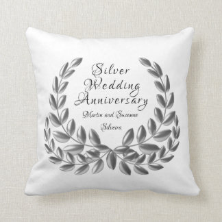 Silver Wedding Jubileum Pillow Kussen