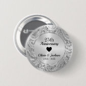 Silver Wedding Jubileum Ronde Button 5,7 Cm (Voorkant /achterkant)