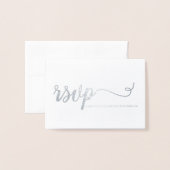 Silver Wedding Jubileum RSVP Folie Kaarten (Voorkant met envelop)