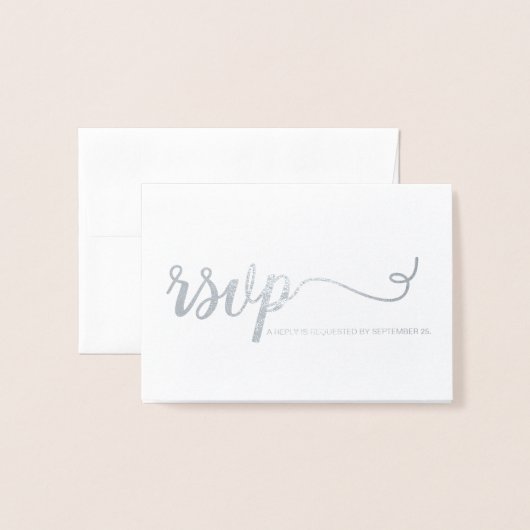 Silver Wedding Jubileum RSVP Folie Kaarten (Voorkant met envelop)