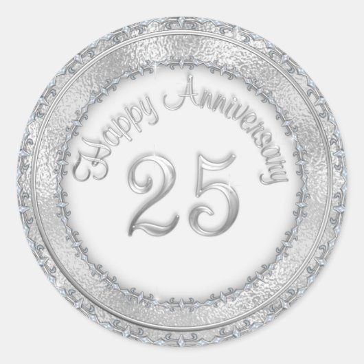 Silver Wedding Jubileum Sticker (Voorkant)