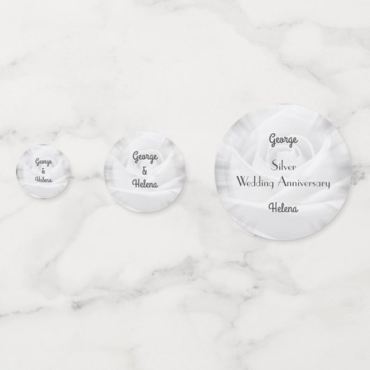 Silver Wedding Jubileum Tafel Confetti (Voorkanten)