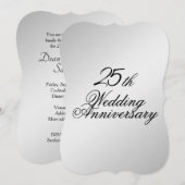 Silver Wedding Jubileum Uitnodiging (Voorkant / Achterkant)