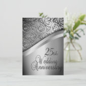 Silver Wedding Jubileum Uitnodiging (Staand voorkant)