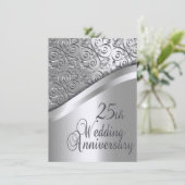 Silver Wedding Jubileum Uitnodiging (Staand voorkant)