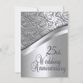 Silver Wedding Jubileum Uitnodiging (Voorkant)