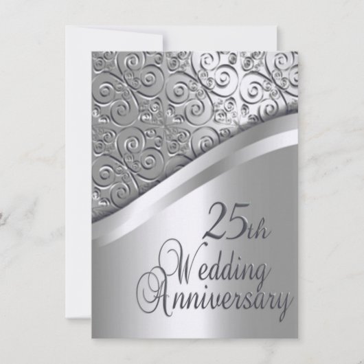 Silver Wedding Jubileum Uitnodiging (Voorkant)