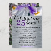 Silver Wedding Jubileum Uitnodiging (Voorkant / Achterkant)